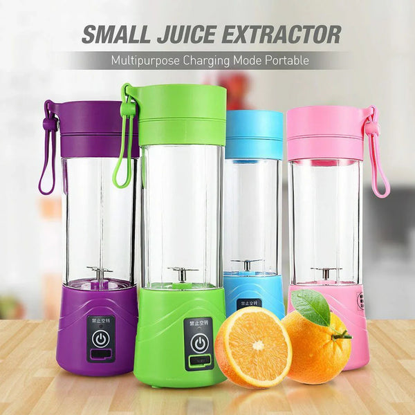 USB Chargeable Juicer Blender 6 Blades Portable Blender Mini 6 Blade Juicer Cup 380ml - Smoothie Maker Electric Travel Juicer Blender Machine Rechargeable Multicolour